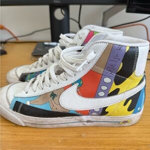 Nike White Multicolor High-Top Graphic Sneakers